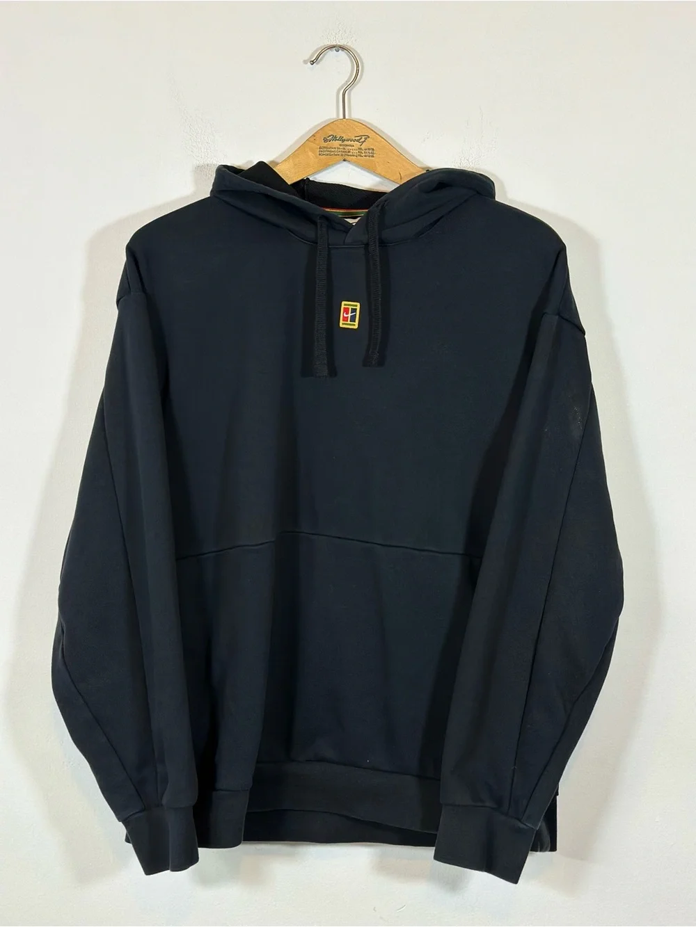 Nike Court Heritage Dri-FIT Hoodie Black Loose Fit XL Sporty Athletic Athleisure